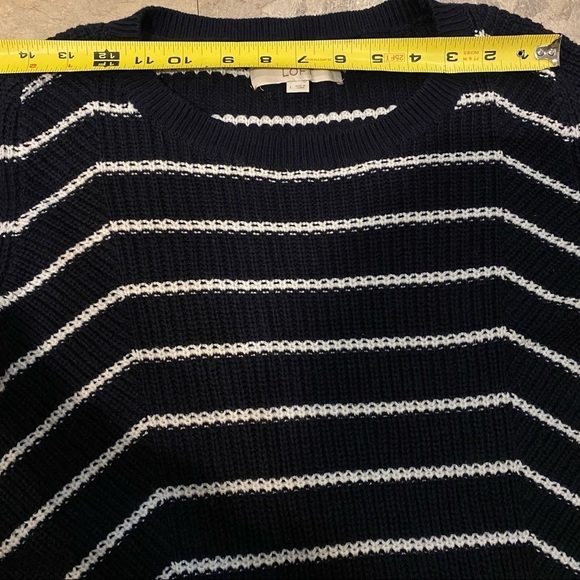 Loft Women’s Sweater Navy blue & White Striped Size L Relaxed Sweater - Picture 16 of 16